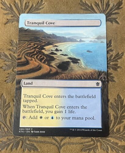 MTG Tranquil Cove Hand Painted Alter Blue White Land Commander Mana Base Staple - Picture 1 of 1
