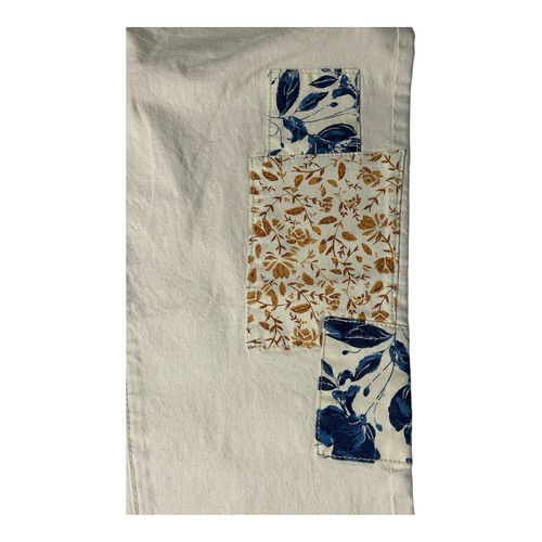 Sonoma Mid-Rise Girlfriend Ankle/Cropped Jeans Denim Beige Floral Womens 6P NWT - Picture 3 of 14