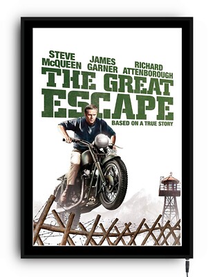 THE GREAT ESCAPE movie poster lightbox led sign home cinema man cave LIGHT UP
