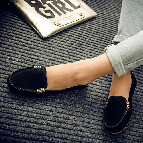 Damen-Loafer Freizeit flach rund geschnitten weich Wanderschuhe Frühling Herbst Übergröße - Bild 8 von 31