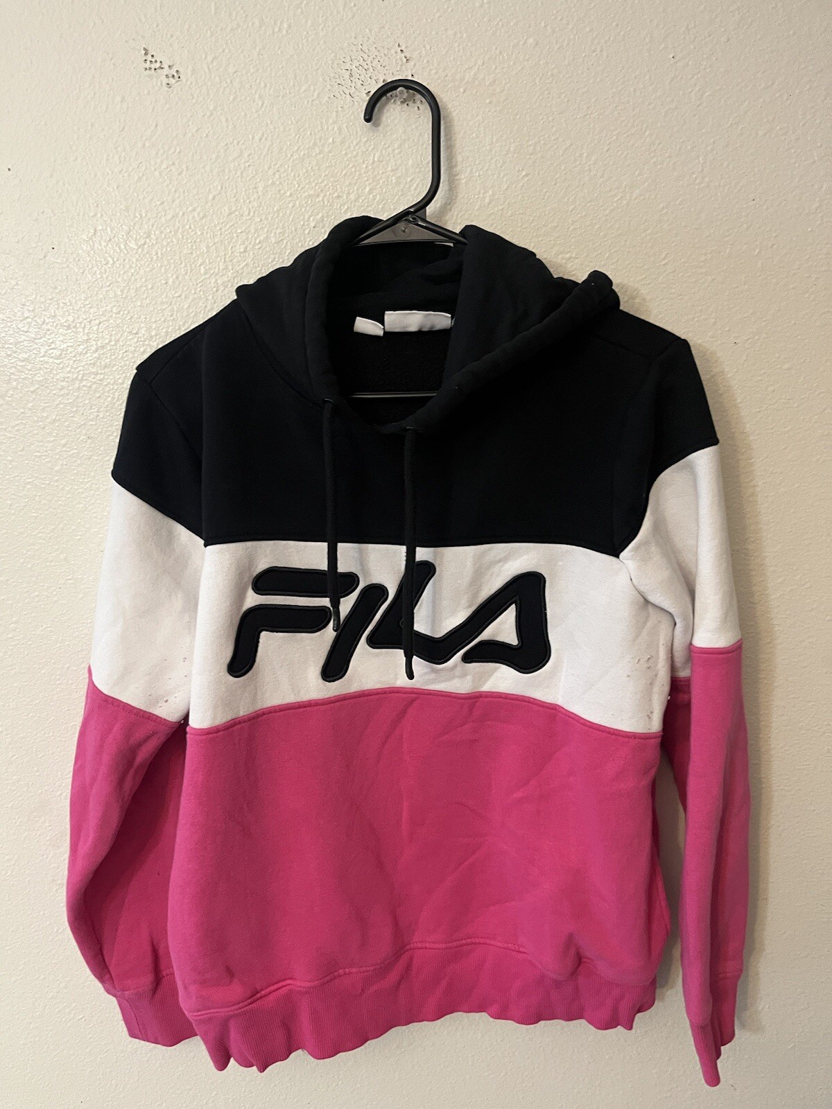 FILA AUTENTICA FELPA DONNA ROSA COLORBLOCK FELPA MANICA LUNGA TAGLIA XL