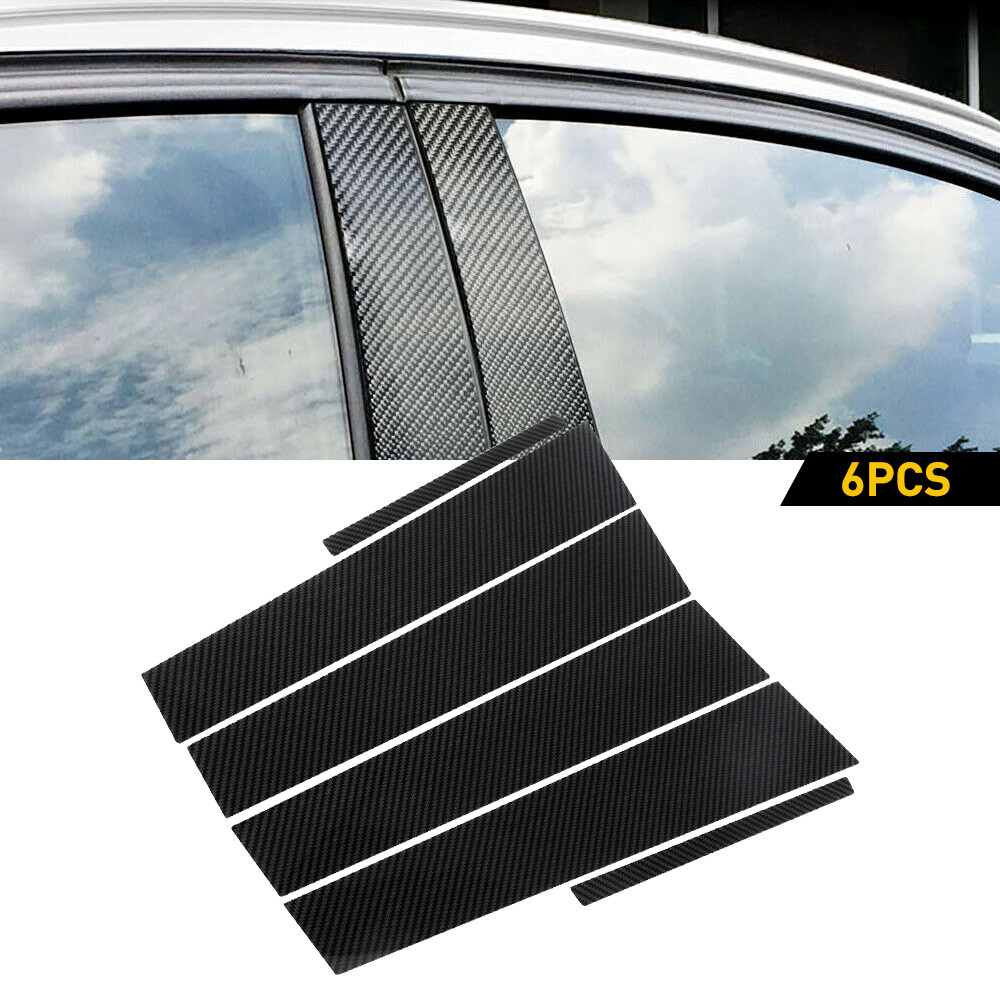 6Pcs For 2011-2021 Dodge Charger Carbon Fiber Pillar Post Door Trims Accessories