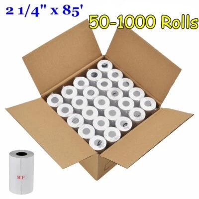 MFLABEL 2 1/4" x 85' Cash Register Thermal Credit Card POS Receipt Paper 50 - 1000 Rolls