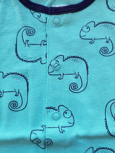 BOYS INFANT CARTER'S BABY SIZE 6 MONTHS CHAMELEON GREEN BLUE ROMPER NWT - Picture 11 of 12
