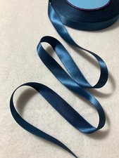 Teal Blue Satin Ribbon 5/8" wide Made in France - 3 yards