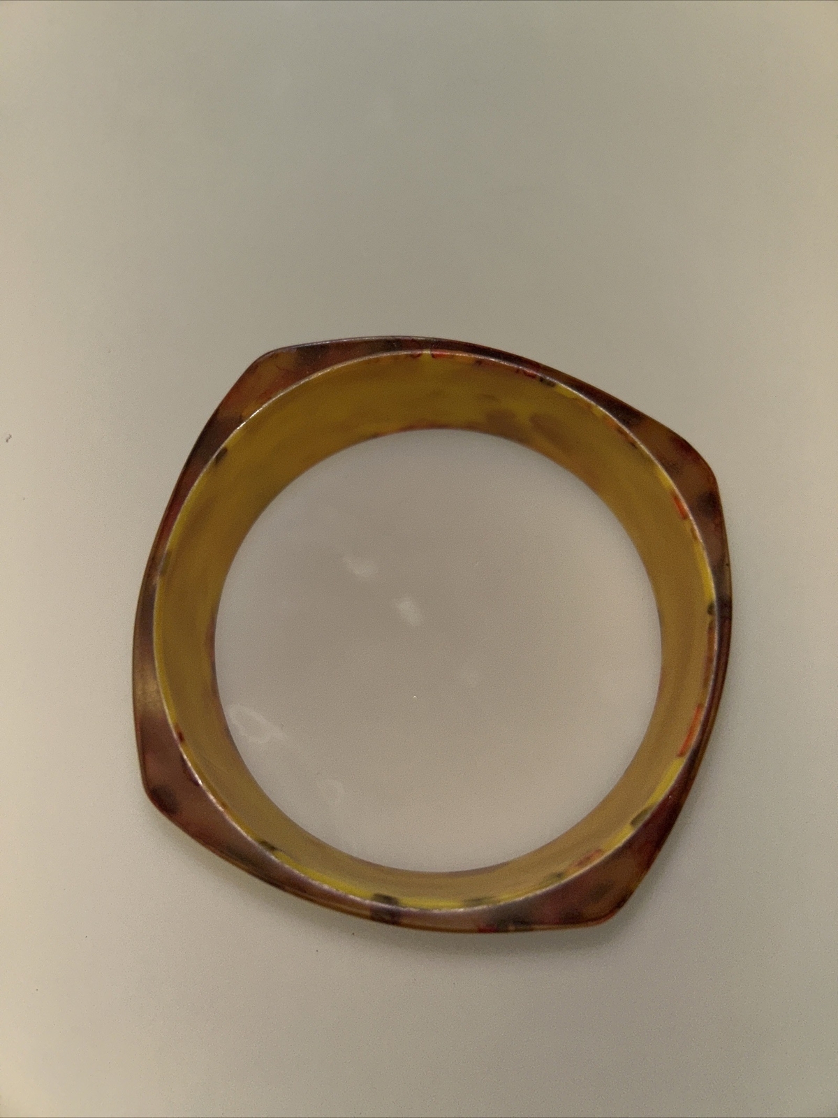 Translucent Floral Lucite Square Bangle Bracelet … - image 2