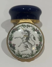 Halcyon Days Trinket Box "WHEREVER I WANDER..." Robert Burns, Unicorn Scene