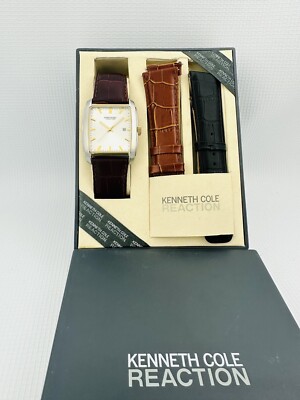 Kenneth Cole KC5134 Box Set, Silver Dial, RG Marker Two Leather