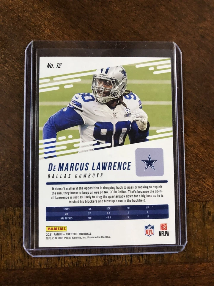 2021 panini prestige DEMARCUS LAWRENCE blue parallel /249 Cowboys - Image 2 of 2