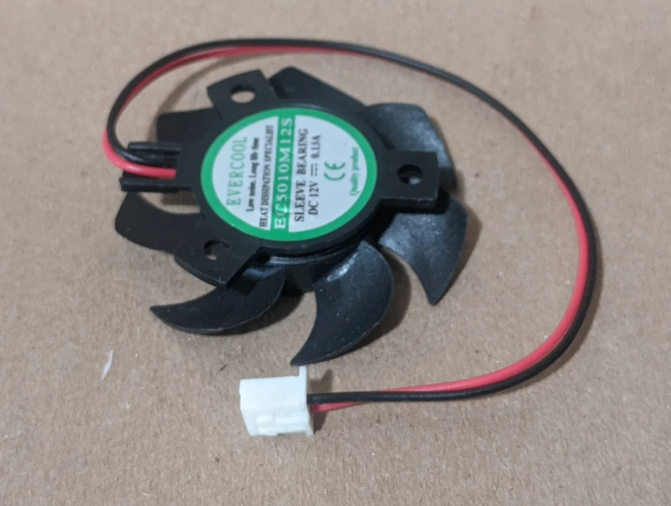 4pk:Evercool 50mmx10mm 2pin Video Card Replacement Frameless Fan VC-EC5010M12S-B - Image 4 of 4