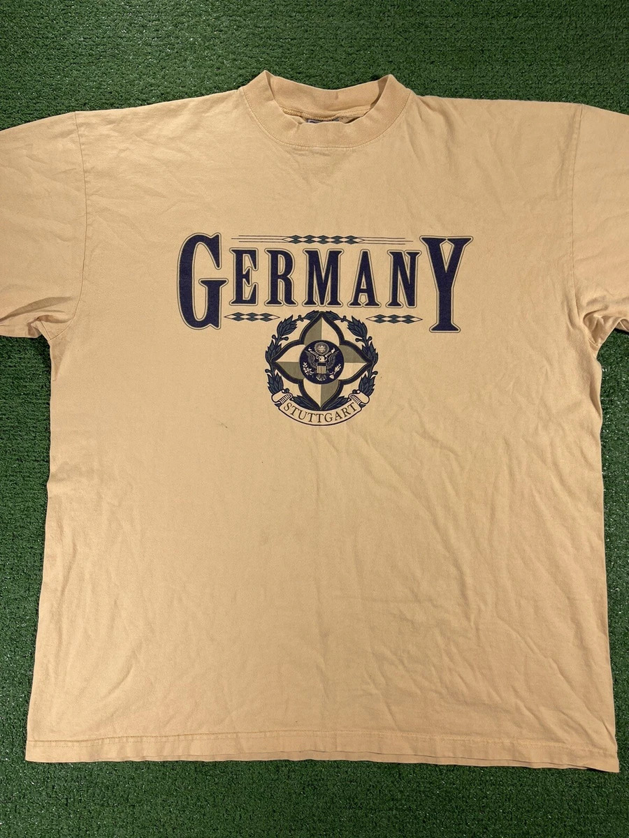 Vintage Stuttgart Germany Shirt Adult Size Extra Large Yellow USA Made 90s