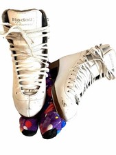 Riedell Women's White Ice Figure Skates Women's Size 5 With Blade Covers