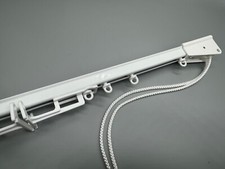 Schnurgebundene Wellenvorhangschiene - Metall - weiß - Komplettset mit Zubehör