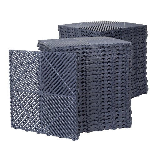 15.75'' x 15.75'' Interlocking Garage Floor Tiles Vented Water Drainage 25/50Pcs - 第 10/26 張圖片