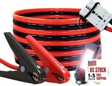 Jumper Cables Heavy Duty 1 Gauge 1GA 30 FT with Quick Connect Plugs Travel Bag 
