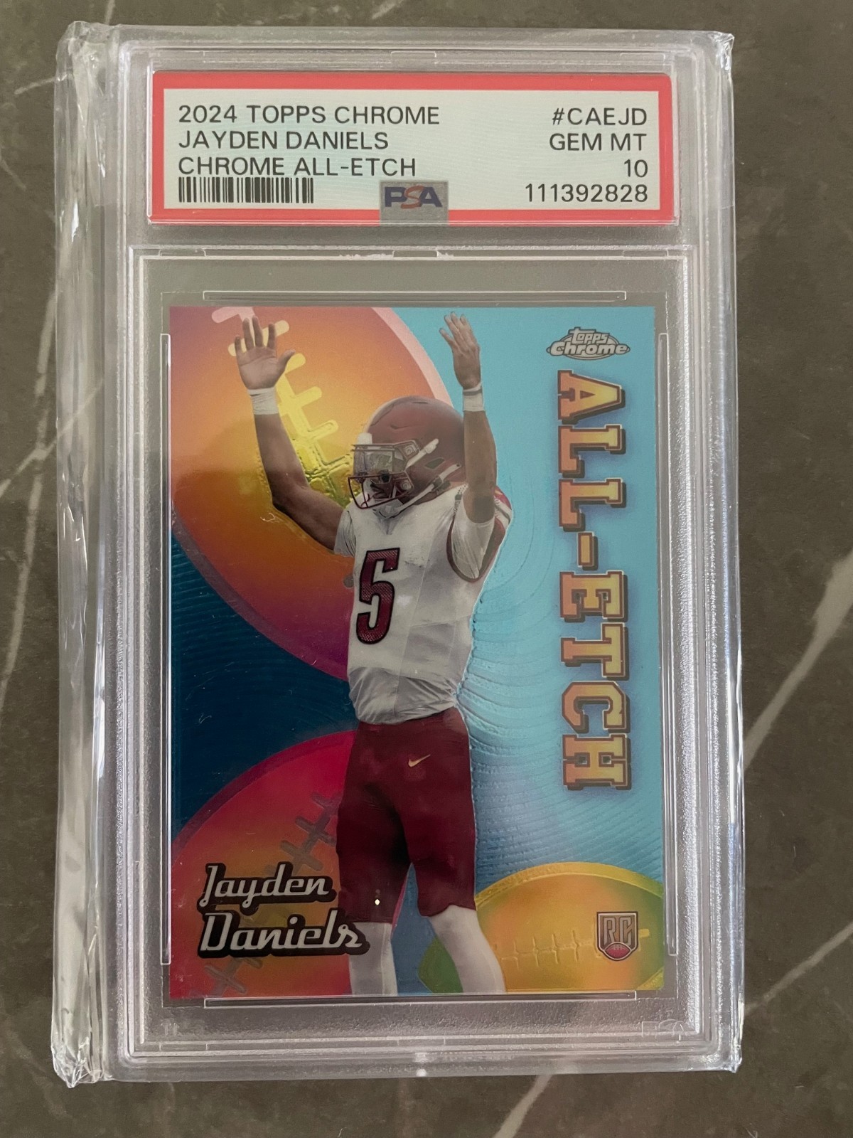 Jayden Daniels Topps Chrome All-Etch #CAEJD Base