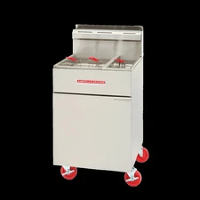 American Range AF-50/25 50 lb / 25 lb Floor Model Gas Split Pot Fryer