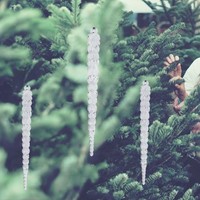 12 StüCke Acryl Eiszapfen Ornament Klar Eiszapfen Weihnachtsbaum Glitter