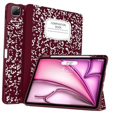 Case for iPad Air 13 Inch M3/M2,2025-2024 , iPad Pro 12.9" 6th/5th Book Wine