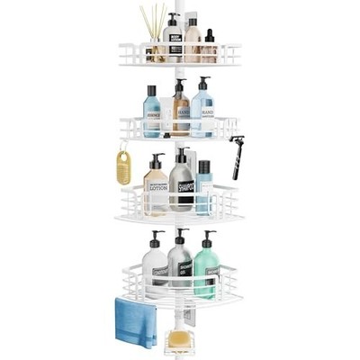 SWTYMIKI Teleskop Dusch Caddy Ecke - Rostfrei Dusche Eckablagen mit T