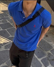 Polo Ralph Lauren Poloshirt Blau Dunkelblau  Custom Fit Gr. S