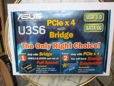 ASUS U3S6 PCI-e (x4) Adapter, Erweiterungskarte mit 2x USB 3.0 und 2x SATA6.0