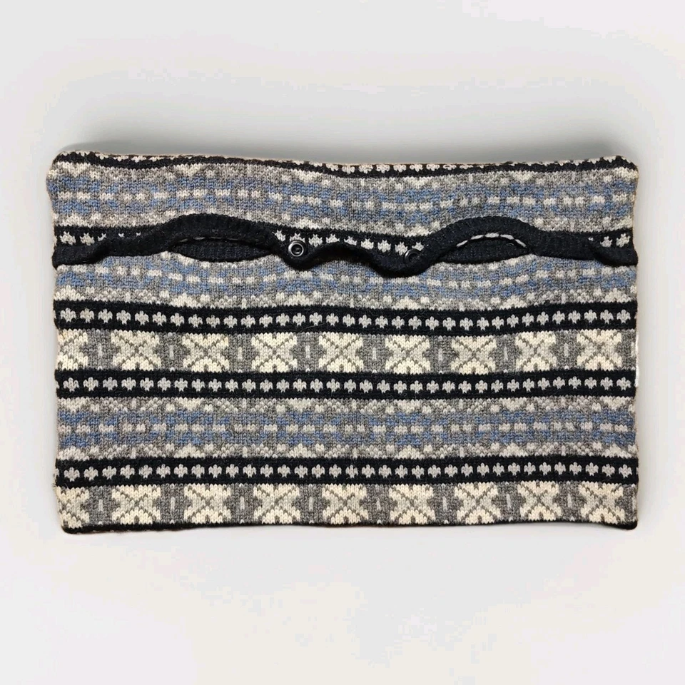Woolrich Fair Isle 100% Wool Throw Pillow Case Blue Gray 13” x 19” Nordic Hygge - Image 2 of 4