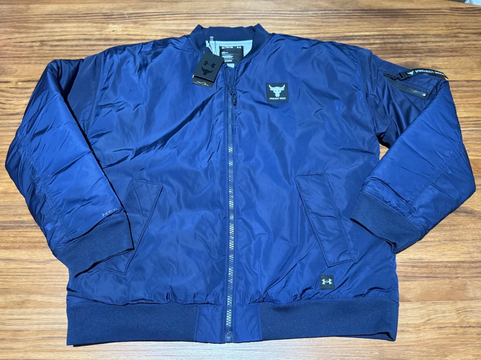 Under Armour NWT Storm Project Rock Bomber 1387085-410 Jacket Navy Blue Men’s XL