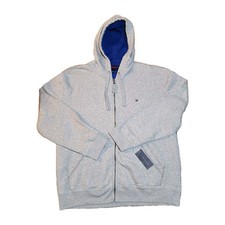 Tommy Hilfiger Fall Basics Full-Zip Hoodie Sweatshirt Gray Fleece Lined Men's XL