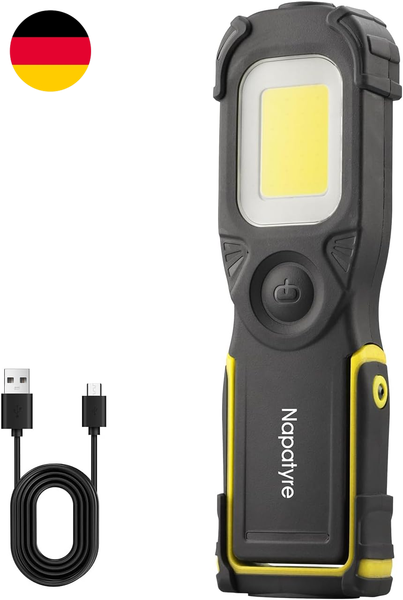 Led Arbeitsleuchte Werkstattlampe, 1000LM Taschenlampe Led Aufladbar Mit Magnetf-image