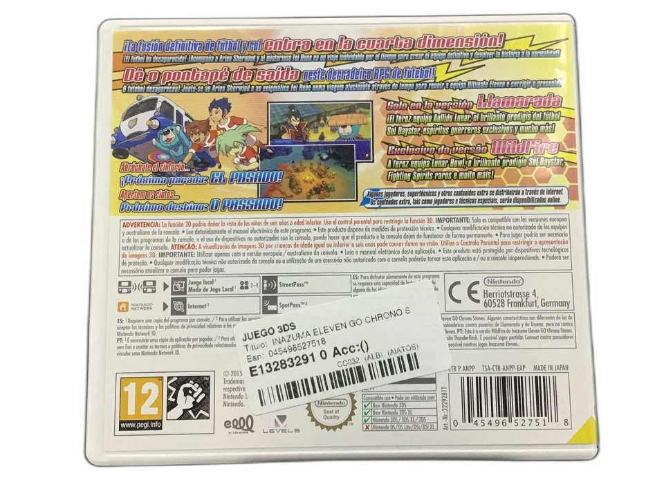 JUEGO 3DS INAZUMA ELEVEN GO CHRONO STONE LLAMARADA 3DS 20172495, foto 2 de 5