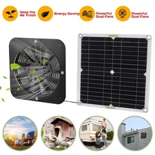 Kit de ventilador doble con energía solar de 30W 20W 10W para gallinero camping