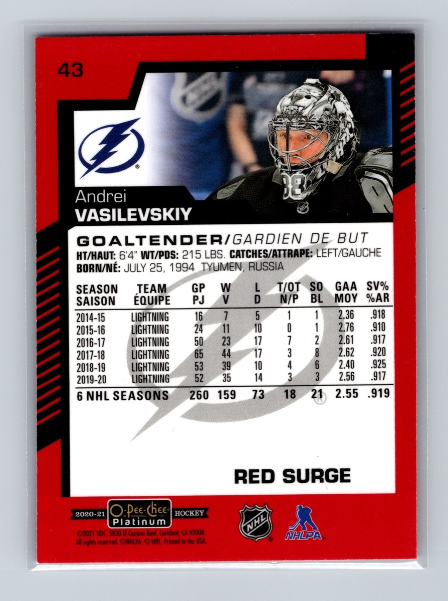 2020-21 O-Pee-Chee Platinum - Andrei Vasilevskiy #43 Red Surge | eBay
