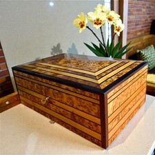 Thuya Scatola in Legno, Portagioie con Chiave, Idea Regalo Matrimonio, Scatola Ricordi