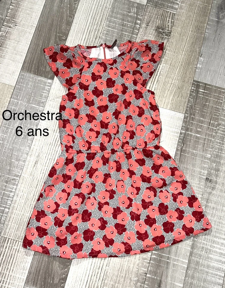 Orchestra 6 ANS FILLE / Robe Fleurie Rose Été TBE - Photo 1/1