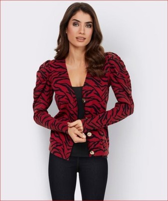 Strickjacke rot 40 ashley brooke Damen Strickjacke Animal-Look UVP: 69,99  P170