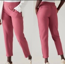 Athleta Brooklyn Ankle Pant Size 4 Berry Rose Pink Knit Panels Slim Leg Jogger N