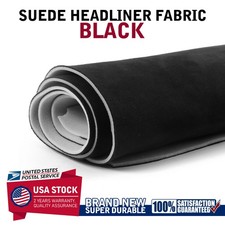 60" W Black Suede Headliner Fabric Material Car Interior Roof Liner Upholstery