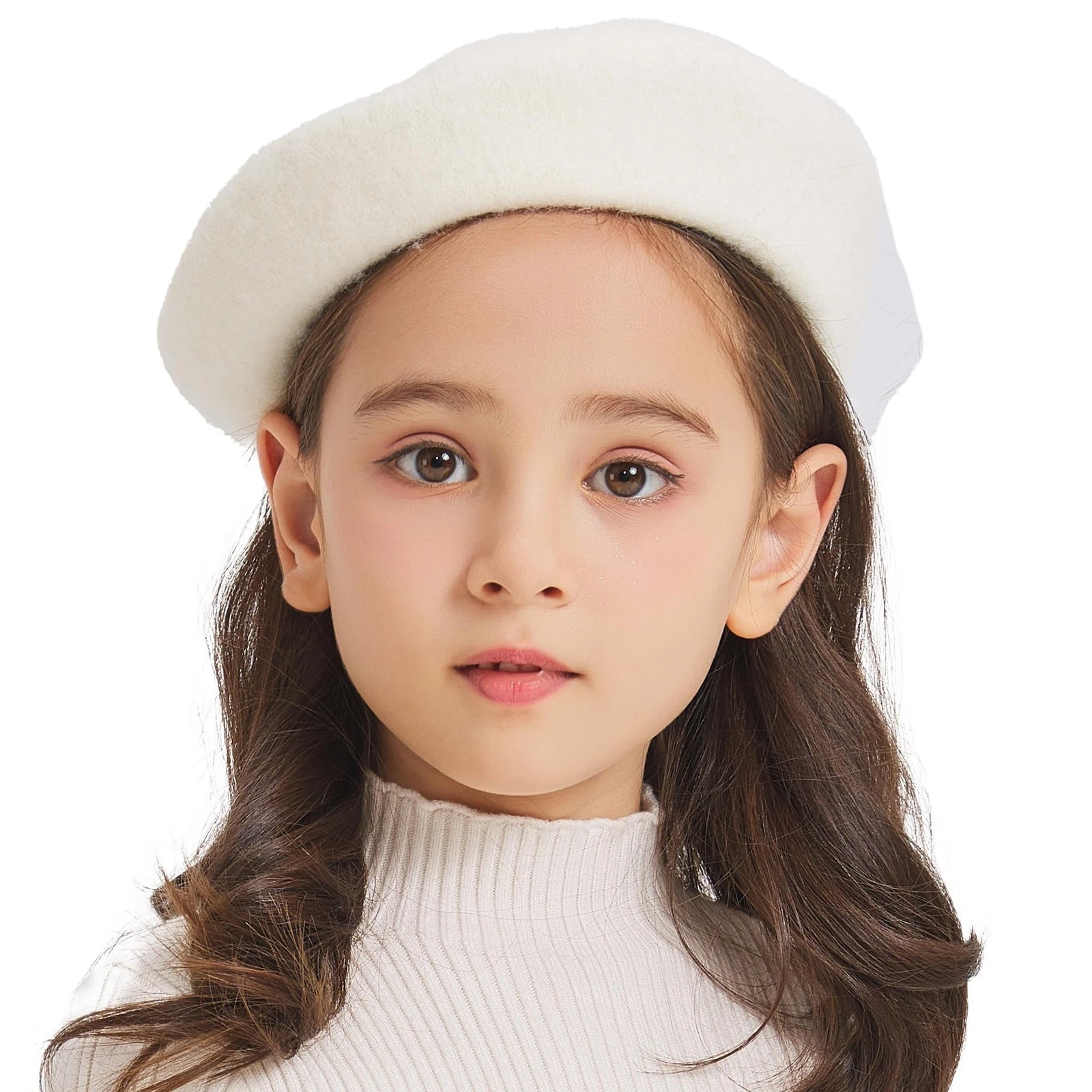 Girls Classic The French Artist Beret Beret Full White