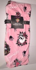 Ed Hardy Pink Tiger Printed Plush Oversized Throw Pink 60 X 70 , Soft Blanket