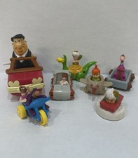Lot of 7 Vtg Flintstone Kids Meal Toys Pebbles Bam Bam Vehicle Dino Fred Wilma