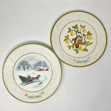 METLOX POTTERY Songs Of Christmas Plates 1971 & 1972 Limited Edition