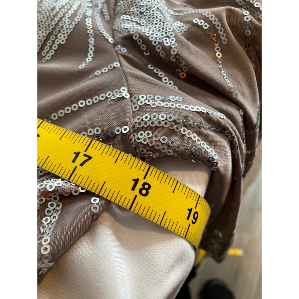 Alex Evenings Womens Sequin Jacket Size 12 Taupe Wedding Formal Occasion Dressy - Image 4 of 4