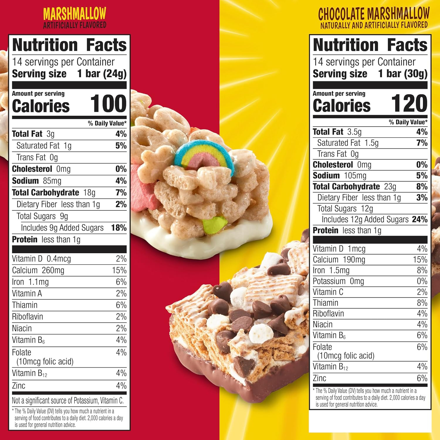 and Golden Grahams S'Mores Cereal Treat Bars, Snack Bars, Variety Pack, 28 Ct, 2