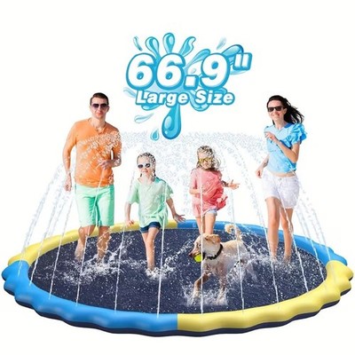 90.5'' Splash pad, extra large sprinkler play mat fun for kids, summer outdoor