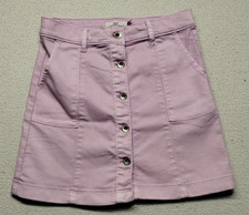 Vineyard Vine Girls Garment Dyed Button Front Skirt Size 12 Pink School Preppy