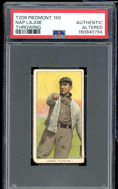 Nap Lajoie Card 1909 Piedmont T206 #nno PSA Authentic Altered