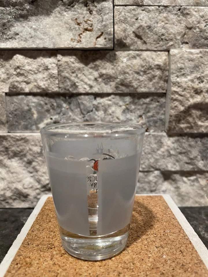 Vaso de chupito esmerilado Kentucky Derby 131 - 2005 coleccionable con logotipo de rosa roja Foto 2 de 2