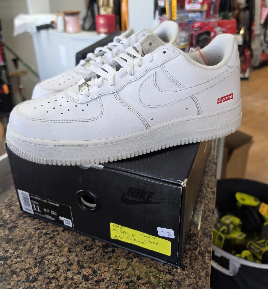Preços baixos em Nike Air Force 1 Supreme White | eBay