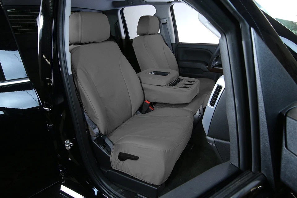 For Chevy Silverado 1500 03-06 Canvas 1st Row Charcoal Custom Seat Covers Foto 2 de 4
